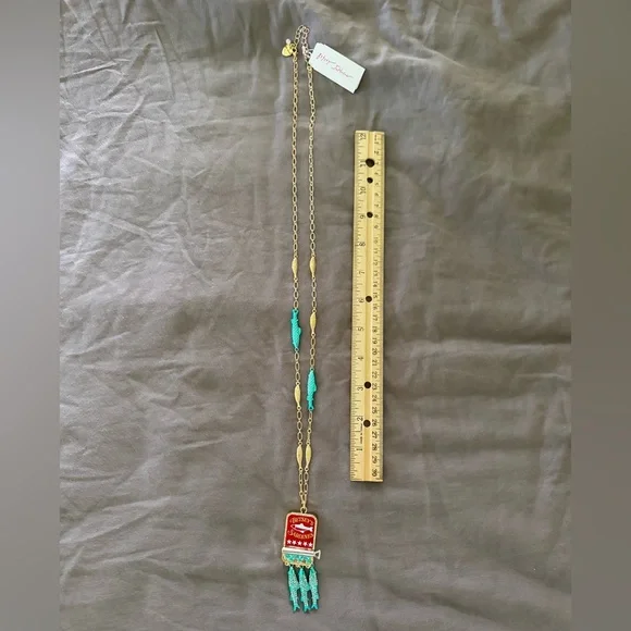 Betsey Johnson Betsey’s Sardines red can Jewels Rhinestone Fish Pendant Necklace - Picture 3 of 6